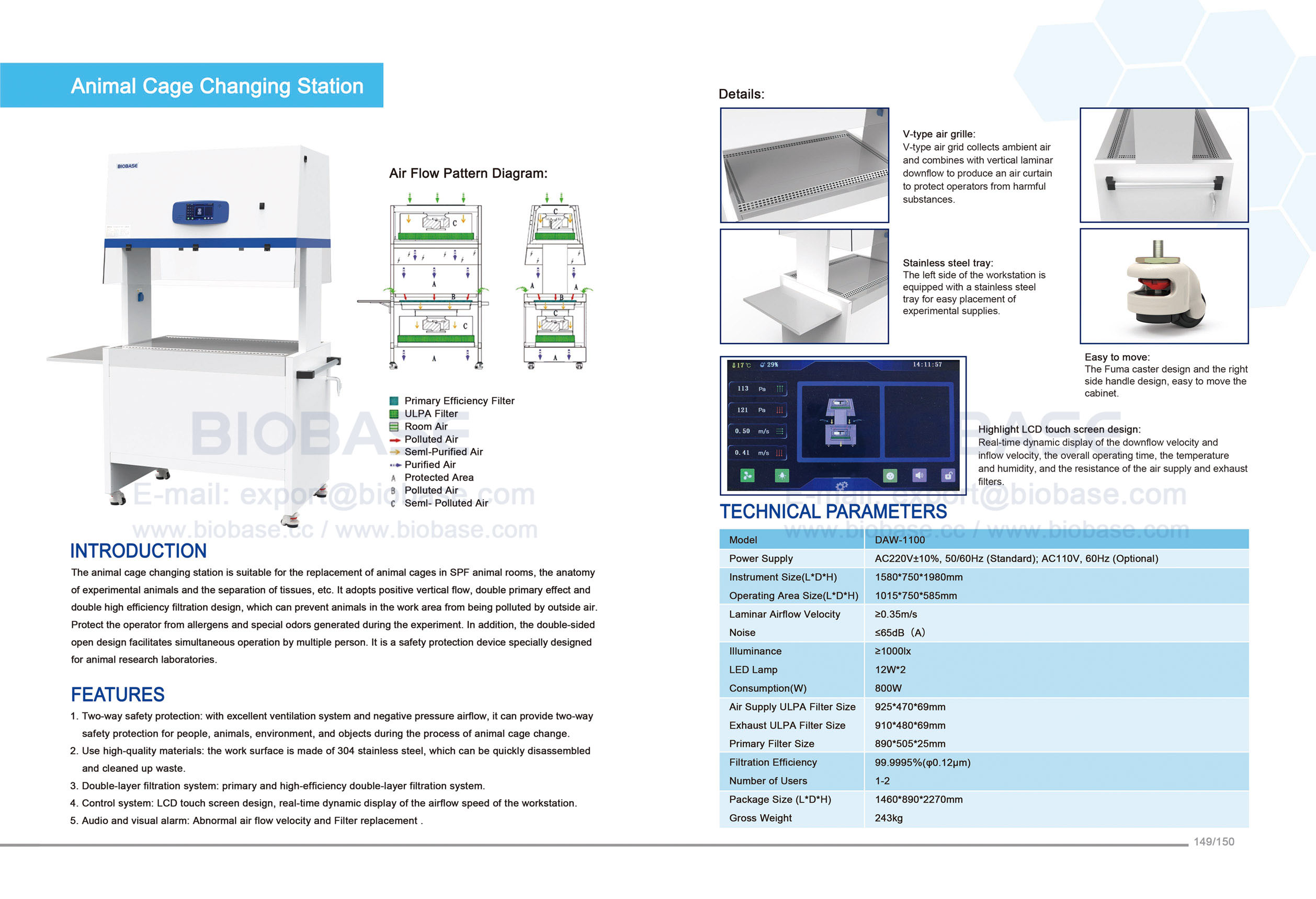 149-150 Animal Cage Changing Station 149-150 동물 케이지 교환 스테이션