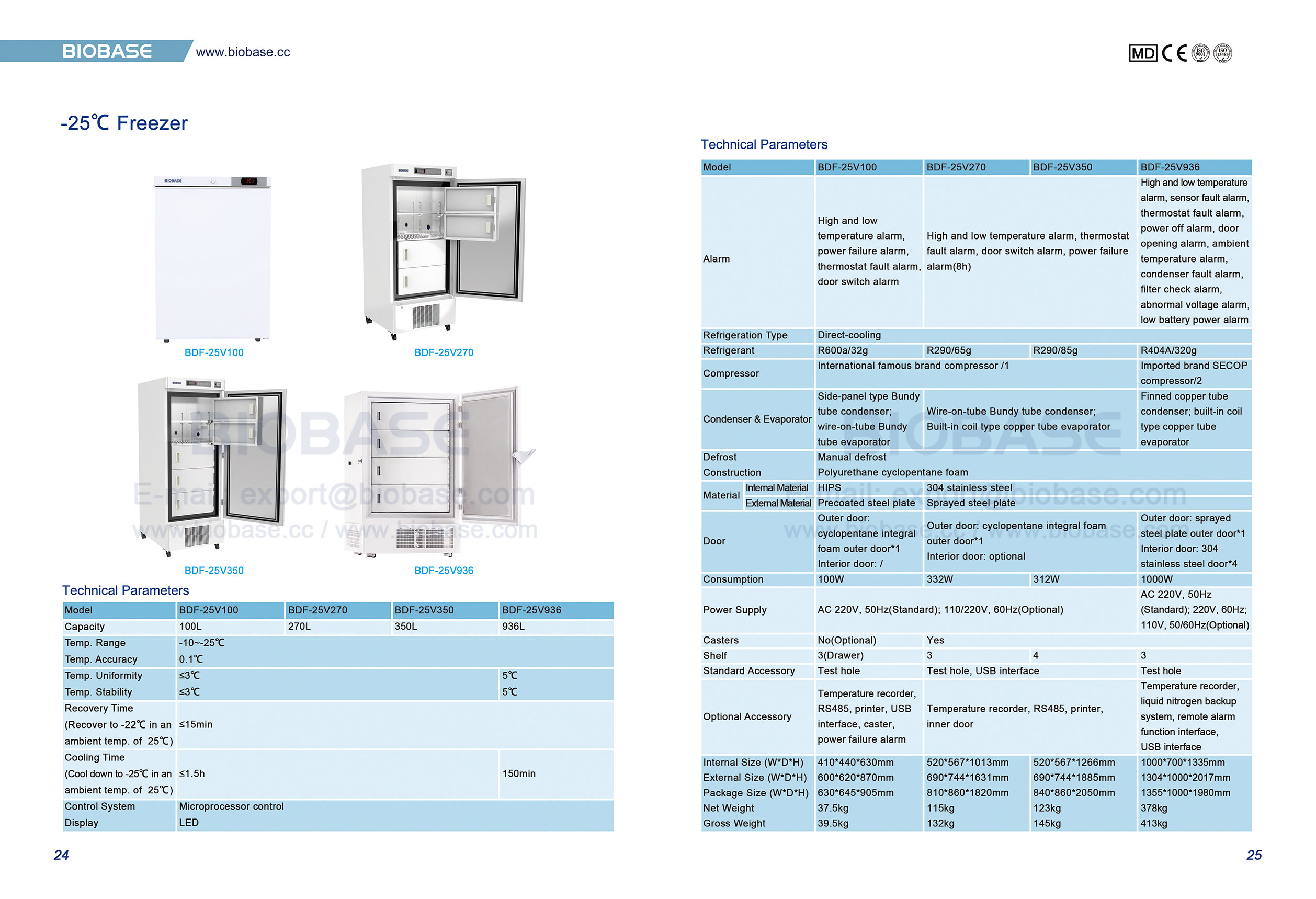 24-25 -25℃ Freezer 24-25-25 -냉동고