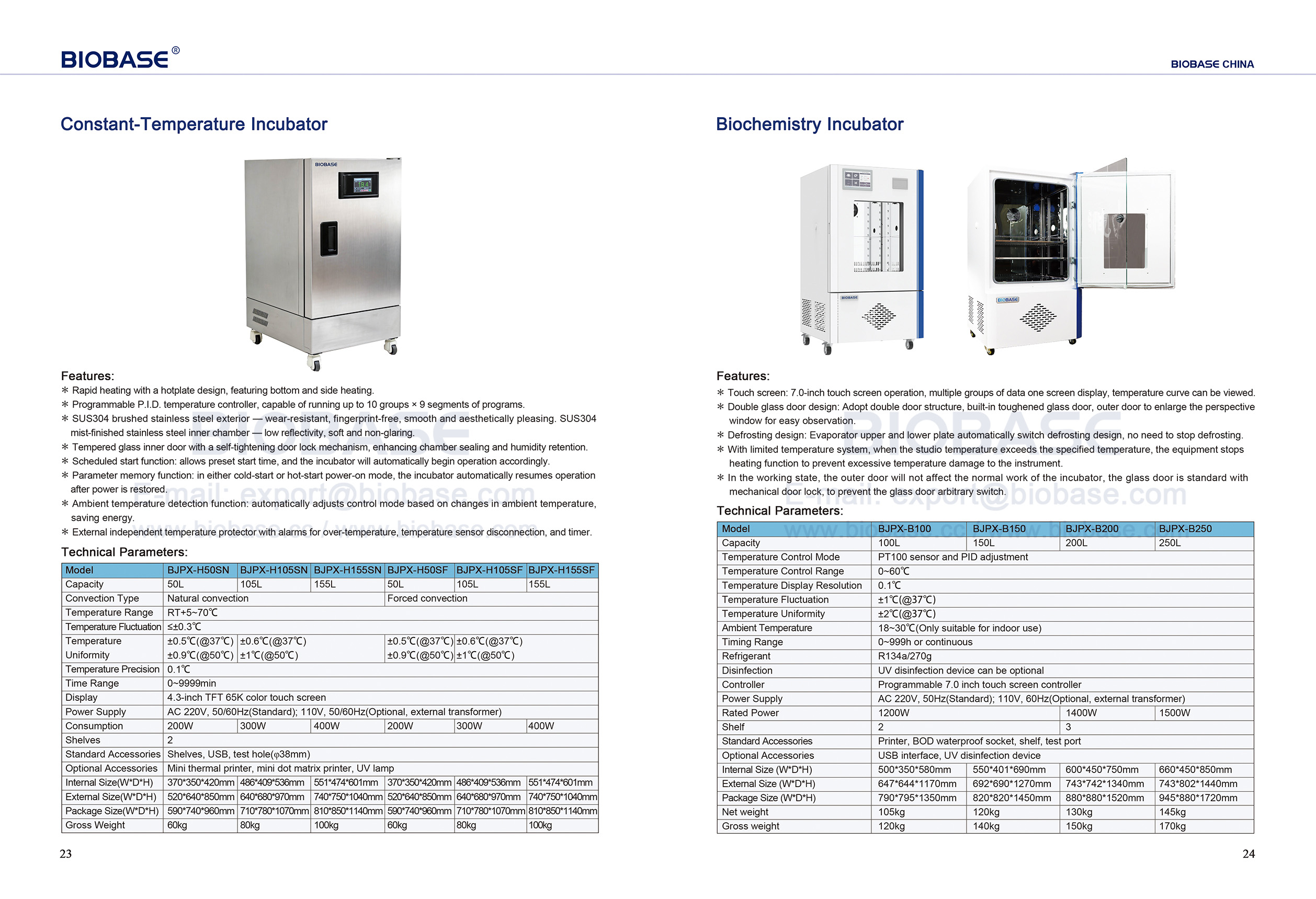23-24 Constant-Temperature Incubator& Biochemistry Incubator 23-24 항온배양기&생화학배양기
