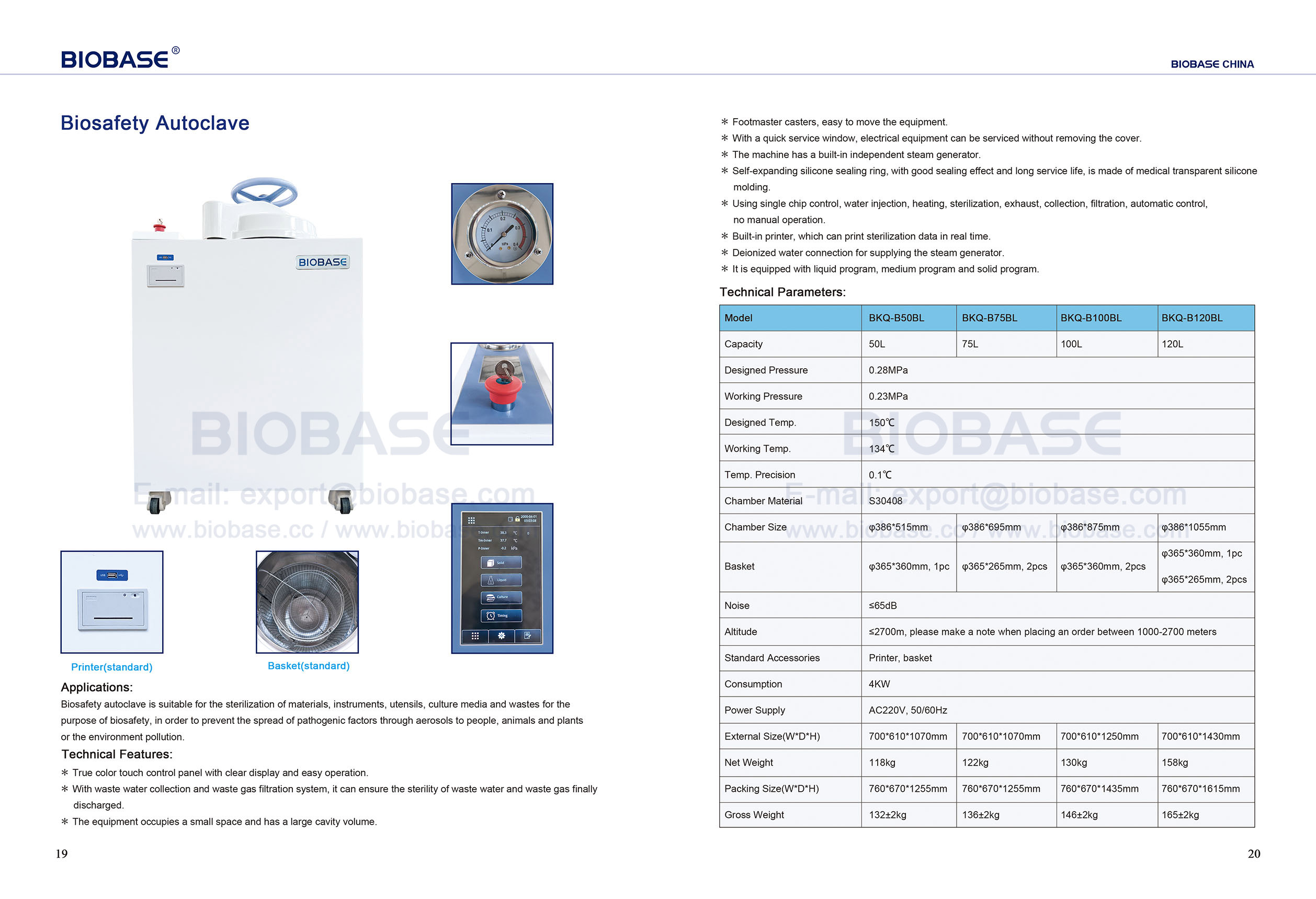 19-20 Biosafety Autoclave