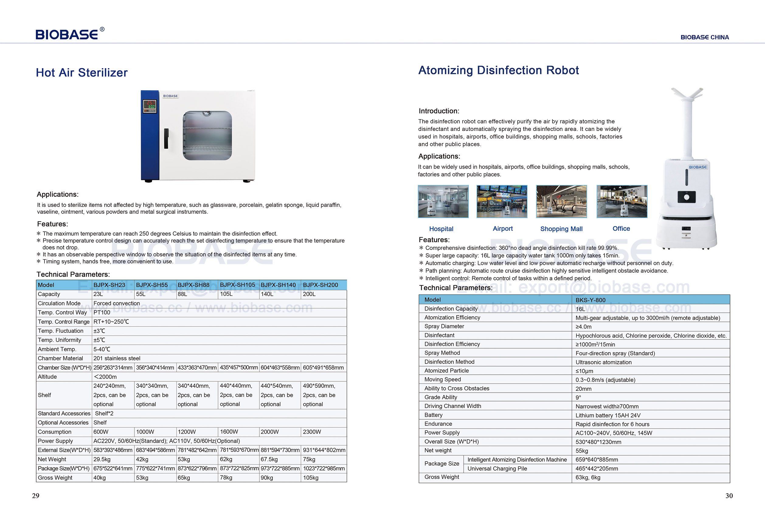 29-30 열기 멸균기 및 분무 소독 로봇