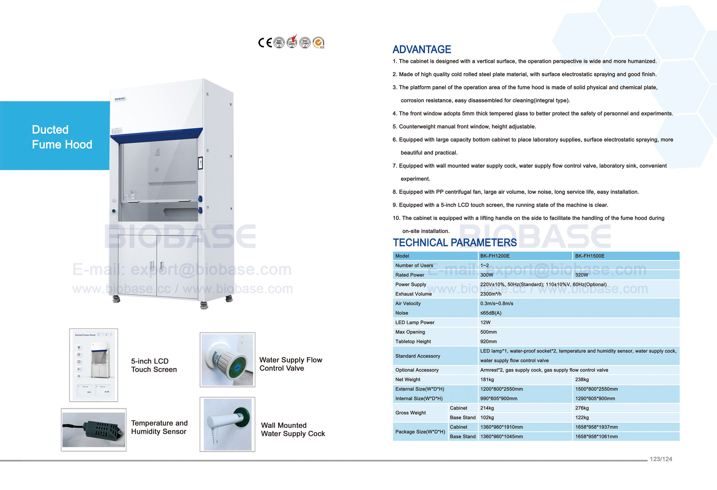 123-124 덕트 Fume Hood BK-FH1200E