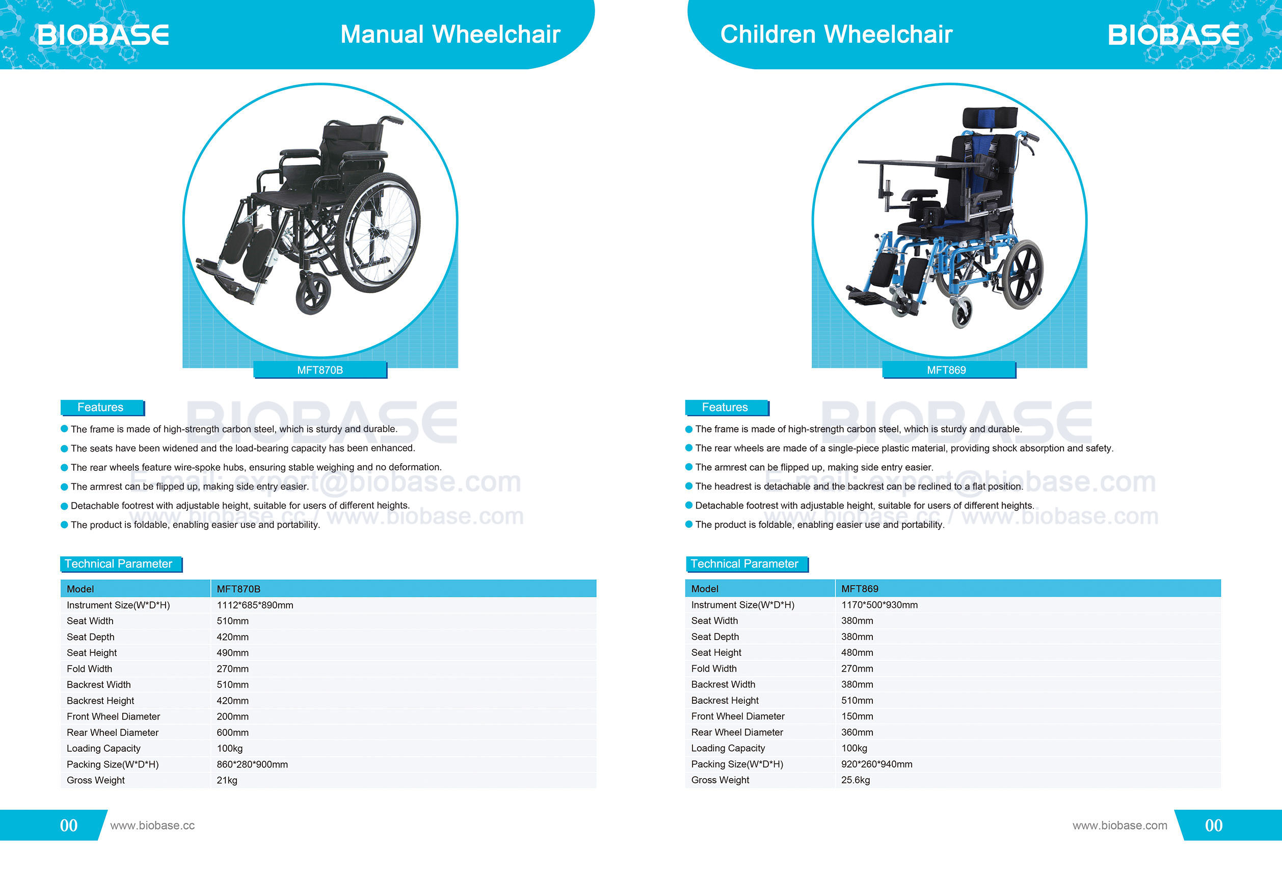 36 수동휠체어 MFT870B&어린이휠체어 MFT869