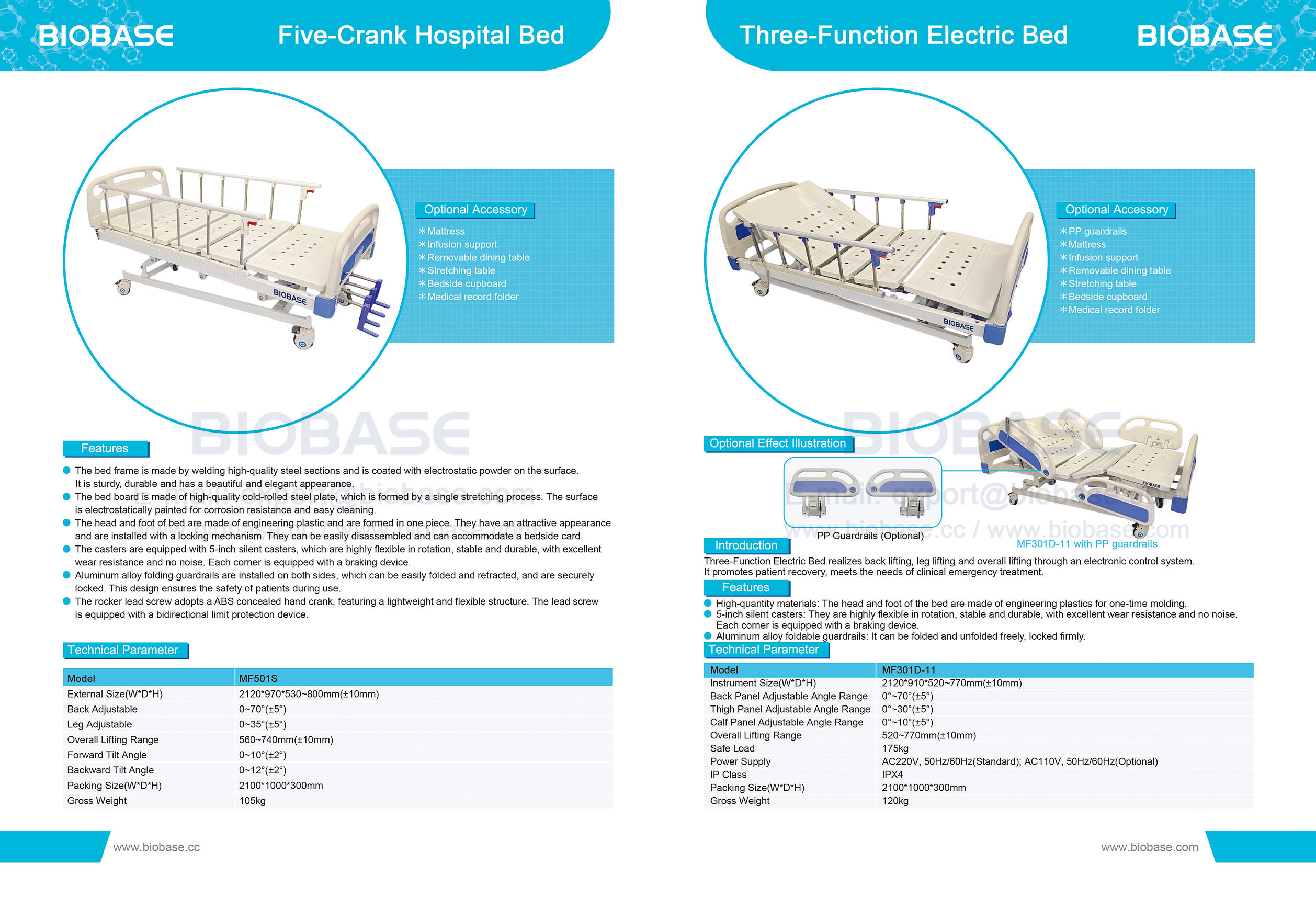 14 5-크랭크 병원침대 MF501S&3기능 전동침대 MF301D-11